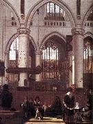WITTE, Emanuel de The Interior of the Oude Kerk, Amsterdam, during a Sermon oil painting on canvas